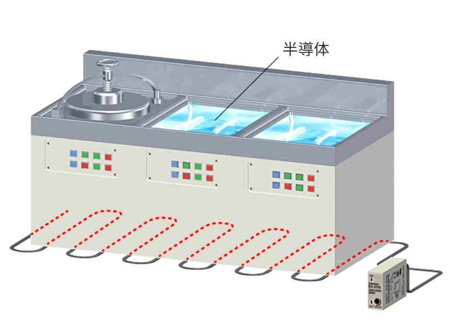半導体製造装置の純水・薬液の漏れ検出