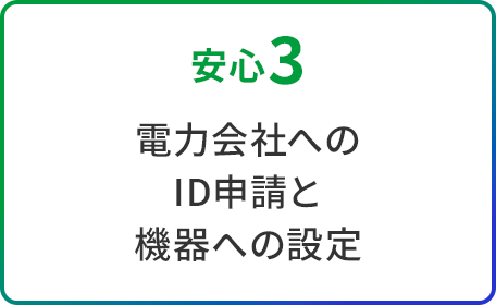 安心3 電力会社へのID申請と機器への設定