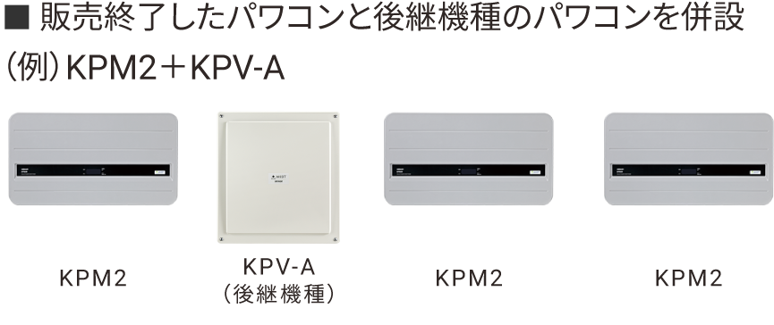 販売終了したパワコンと後継機種のパワコンを併設