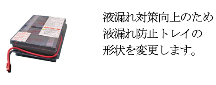 BAB100R 変更後の外観 液漏れ対策向上のため液漏れ防止トレイの形状を変更します。