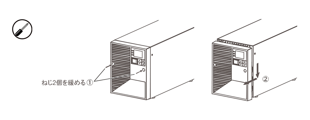 無停電電源装置（UPS）バッテリ BN100T／BN150T交換手順1図