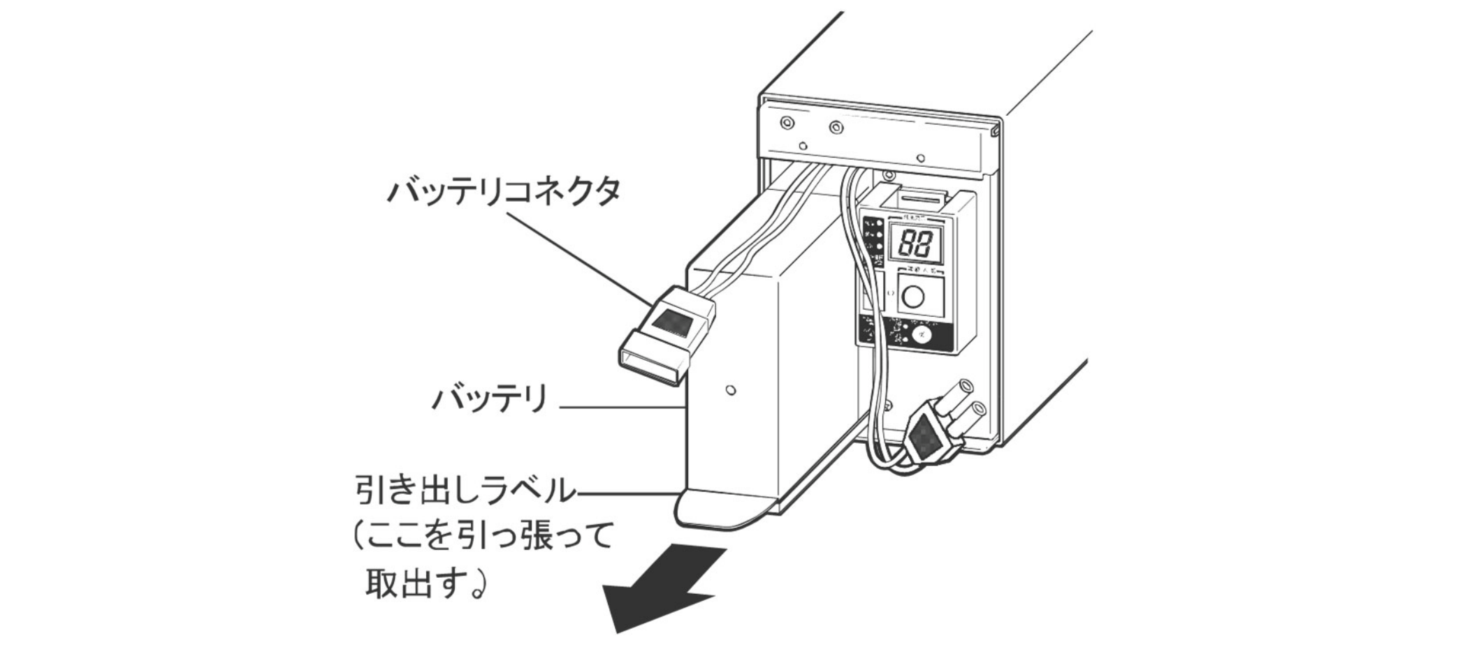 無停電電源装置（UPS）バッテリ BP100XS交換手順4図