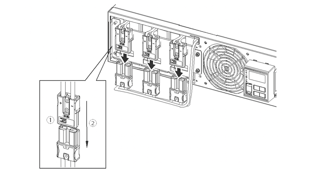 無停電電源装置（UPS）バッテリ BUB5002R交換手順2図