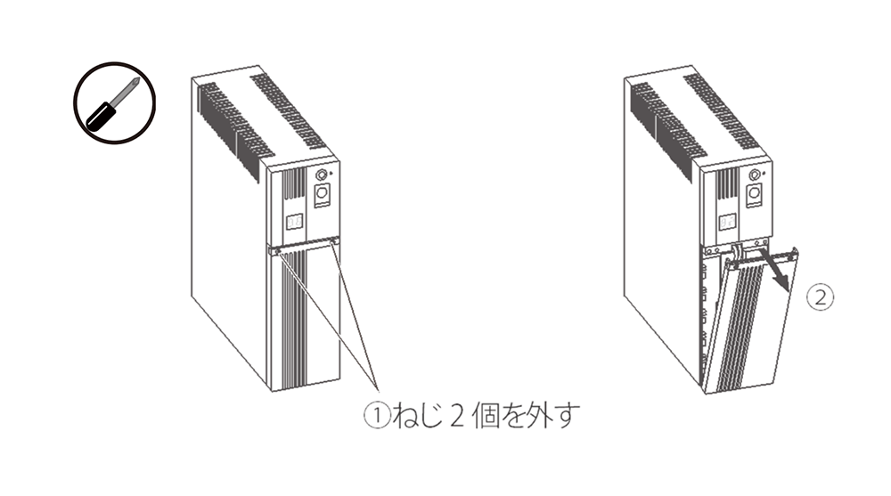 無停電電源装置（UPS）バッテリ BXB75S交換手順1図