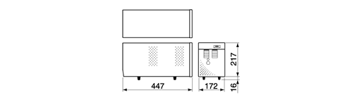 無停電電源装置（UPS）BN100XS/BN140XS外形寸法図