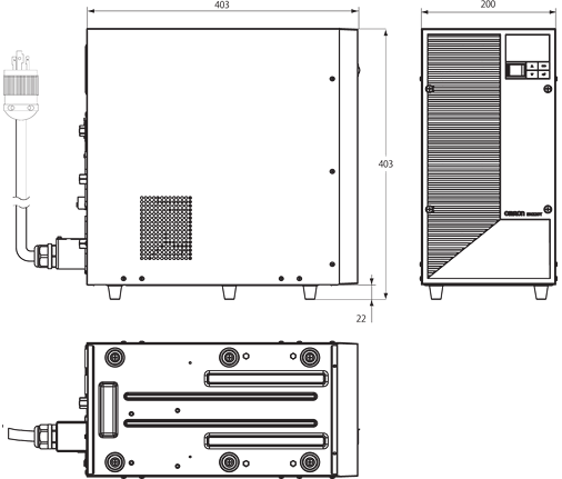 無停電電源装置（UPS）BN300T／BN220T外形寸法図