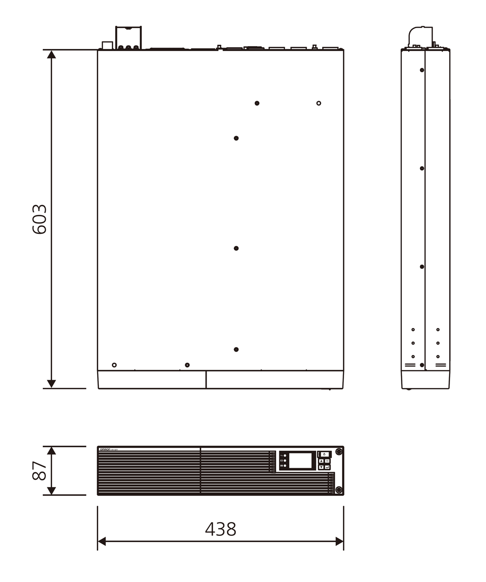 無停電電源装置（UPS）BN300R 外形寸法図