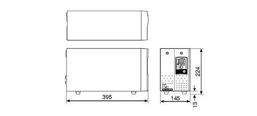 無停電電源装置（UPS）BU1002SW外形寸法図