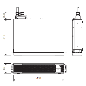無停電電源装置（UPS）BU100RS外形寸法図