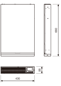 無停電電源装置（UPS）BU3002RWL／BU2002RWL 外形寸法図