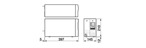 無停電電源装置（UPS）BU50XS/BU70XS/BU100XS外形寸法図