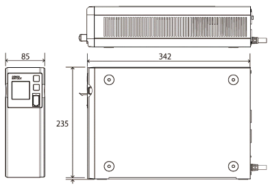 無停電電源装置（UPS）BW120T/BW100T外形寸法図