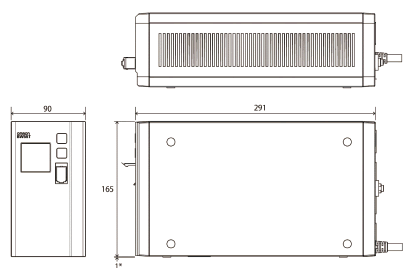 無停電電源装置（UPS）BW55T/BW40T外形寸法図