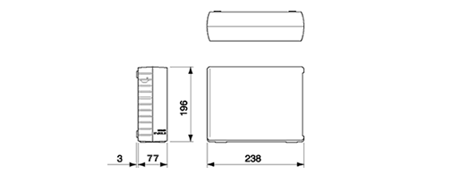 無停電電源装置（UPS）BX50LS外形寸法図