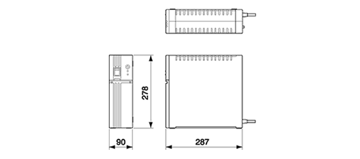 無停電電源装置（UPS）BX75XS2外形寸法図