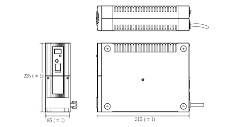 無停電電源装置（UPS）BY80S外形寸法図