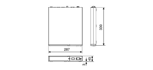 無停電電源装置（UPS）BY50FW外形寸法図