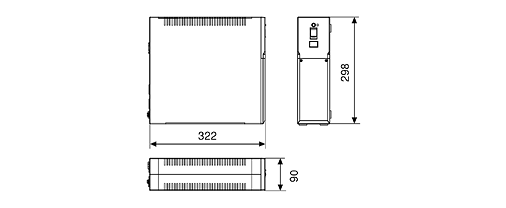 無停電電源装置（UPS）BY75SW外形寸法図