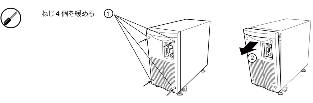無停電電源装置（UPS）バッテリ BU3002SW交換手順1図