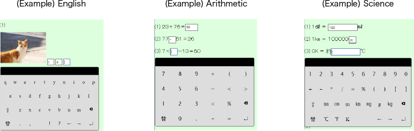 Display of specialized keyboards within content (Image) 