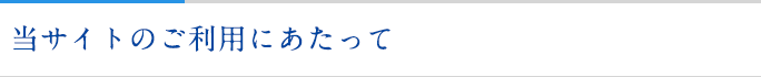 当サイトのご利用にあたって